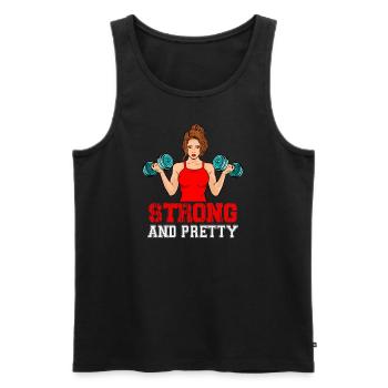strong and pretty - Men's Premium Organic Tank Top - black - Front - Michal (187cm)