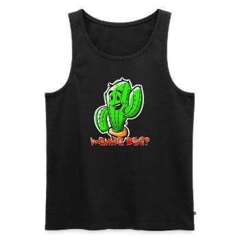 Cactus wanna Hug - Männer Premium Bio Tank Top - Schwarz - Vorne - Michal (187cm)