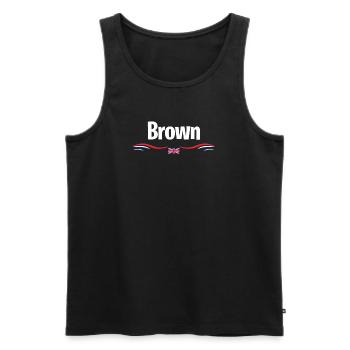 UK Flag Brown England Men British Birthday Name - Männer Premium Bio Tank Top - Schwarz - Vorne - Michal (187cm)