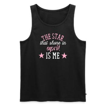 Queens are born in april - Men's Premium Organic Tank Top - black - Front - AI Model Male 178 light (178cm)