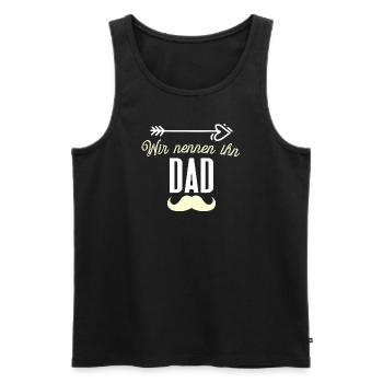 Dad - Männer Premium Bio Tank Top - Schwarz - Vorne - Michal (187cm)