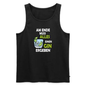 Gin Liebhaber Shirt - Männer Premium Bio Tank Top - Schwarz - Vorne - Michal (187cm)