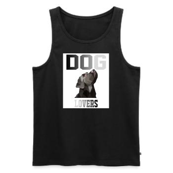 DOG LOVERS I HUNDE I HUND I HUNDEMOTIV - Männer Premium Bio Tank Top - Schwarz - Vorne - Michal (187cm)