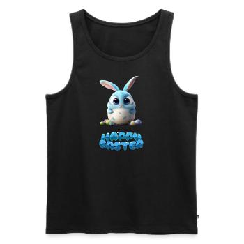 Funny Cute Happy Easter Bunny - Men's Premium Organic Tank Top - black - Front - Michal (187cm)