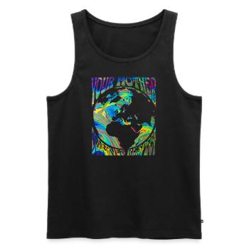 Jour de la Terre fête des mères que votre mère respecte - Débardeur bio Premium Homme - noir - Devant - AI Model Male 178 light (178cm)