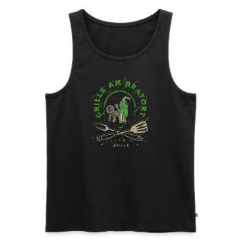 Lustiges Grille am Bratort Barbecue - Männer Premium Bio Tank Top - Schwarz - Vorne - AI Model Male 178 light (178cm)