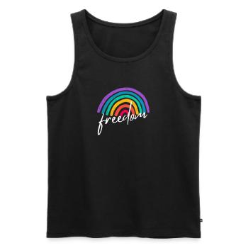 LGBTQ+ Regenbogen Freedom Lesbian Gay Pride - Männer Premium Bio Tank Top - Schwarz - Vorne - AI Model Male 178 light (178cm)