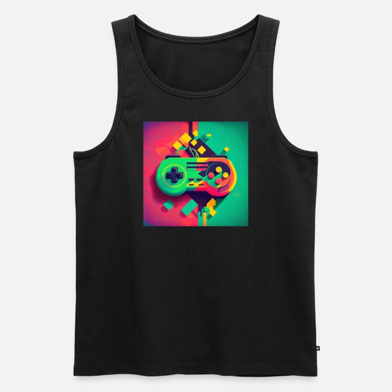 Retro Konsole - Männer Premium Bio Tank Top - Schwarz
