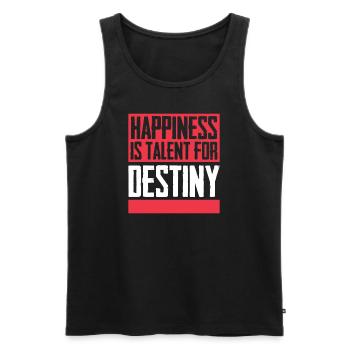 Happiness is talent for destiny - Männer Premium Bio Tank Top - Schwarz - Vorne - Michal (187cm)