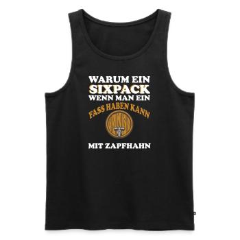 LUSTIGES BIER DESIGN I BAHRE I BIERTRINKER - Männer Premium Bio Tank Top - Schwarz - Vorne - AI Model Male 178 light (178cm)