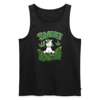MARIHUANA SMOKE 420 CANNABIS WEED HANF DESIGN - Männer Premium Bio Tank Top - Schwarz - Vorne - AI Model Male 178 light (178cm)