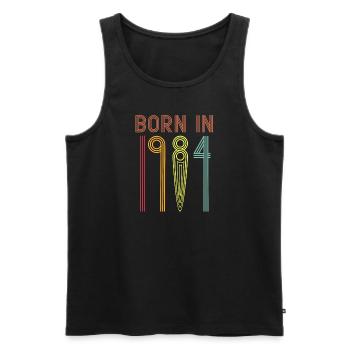 born in 1984 vintage - Men's Premium Organic Tank Top - black - Front - Michal (187cm)