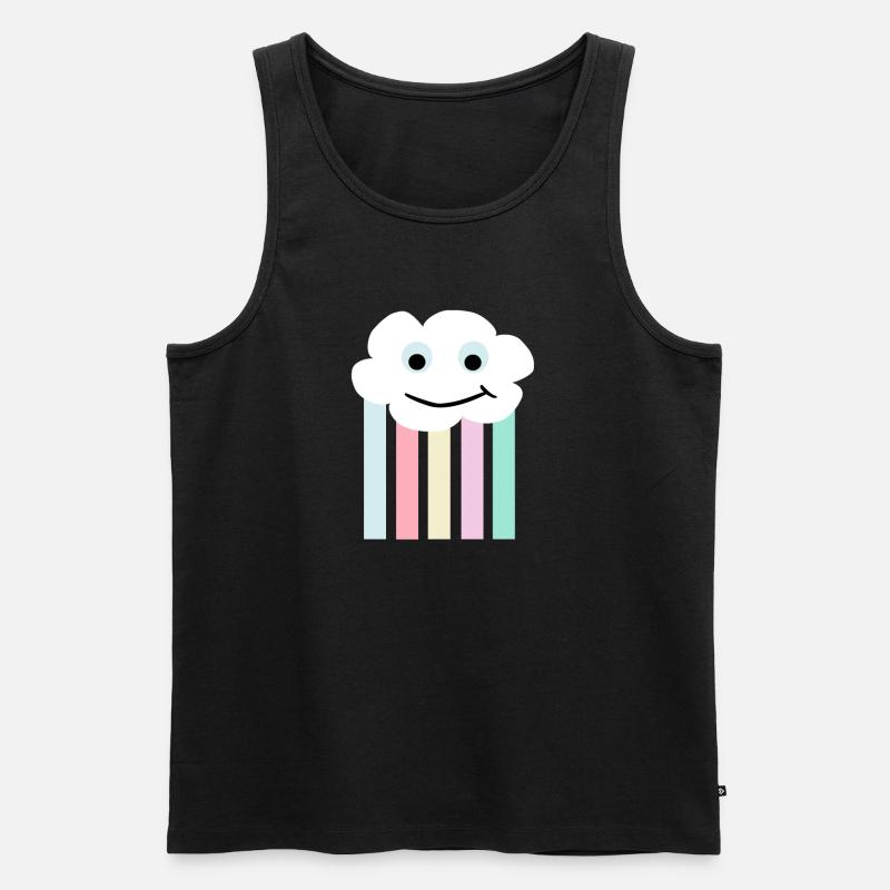 Wolke Retro Style - Männer Premium Bio Tank Top - Schwarz