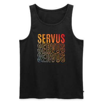 SERVUS - Männer Premium Bio Tank Top - Schwarz - Vorne - Michal (187cm)