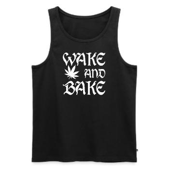 MARIHUANA SMOKE 420 CANNABIS WEED HANF DESIGN - Männer Premium Bio Tank Top - Schwarz - Vorne - AI Model Male 178 light (178cm)