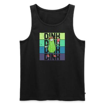 Pickelball Pickle Schläger Gurke Lustig - Männer Premium Bio Tank Top - Schwarz - Vorne - Michal (187cm)