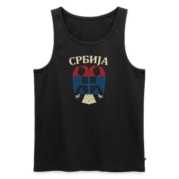 Srbija Serbia Serbian Serbian Yugoslavija Belgrade - Männer Premium Bio Tank Top - Schwarz - Vorne - AI Model Male 178 light (178cm)