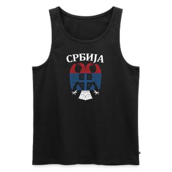 Srbija Serbia Serbian Serbian Yugoslavija Belgrade - Männer Premium Bio Tank Top - Schwarz - Vorne - AI Model Male 178 light (178cm)