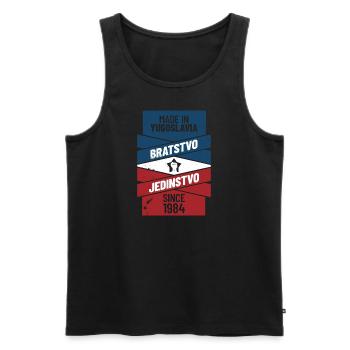 Srbija Serbian Serbia Serbian Yugoslavija Belgrade - Männer Premium Bio Tank Top - Schwarz - Vorne - AI Model Male 178 light (178cm)