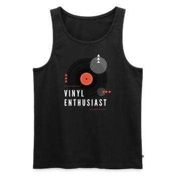 Vinyl Enthusiast - Männer Premium Bio Tank Top - Schwarz - Vorne - AI Model Male 178 light (178cm)