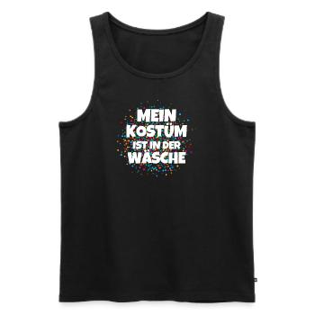 Mein Kostüm ist in der Wäscherei Carnival Party - Männer Premium Bio Tank Top - Schwarz - Vorne - AI Model Male 178 light (178cm)