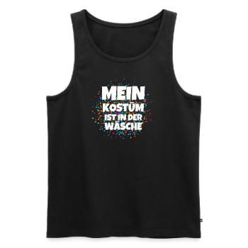 Mein Kostüm ist in der Wäscherei Carnival Party - Männer Premium Bio Tank Top - Schwarz - Vorne - Michal (187cm)