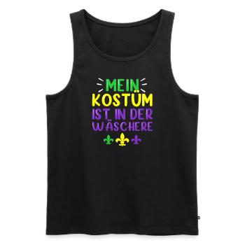 Mein Kostüm ist in der Wäscherei Carnival Party - Männer Premium Bio Tank Top - Schwarz - Vorne - AI Model Male 178 light (178cm)