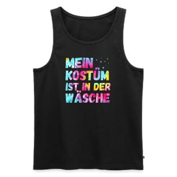 Mein Kostüm ist in der Wäscherei Carnival Party - Männer Premium Bio Tank Top - Schwarz - Vorne - Michal (187cm)