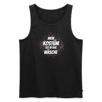 Mein Kostüm ist in der Wäscherei Carnival Party - Männer Premium Bio Tank Top - Schwarz - Vorne - AI Model Male 178 light (178cm)