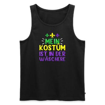 Mein Kostüm ist in der Wäscherei Carnival Party - Männer Premium Bio Tank Top - Schwarz - Vorne - AI Model Male 178 light (178cm)