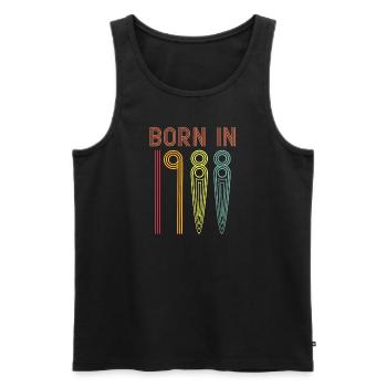 Born in 1988 vintage - Männer Premium Bio Tank Top - Schwarz - Vorne - Michal (187cm)