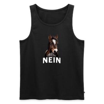 Statement Pferd, Nö Fun, Einfach Nö, Nein - Männer Premium Bio Tank Top - Schwarz - Vorne - Michal (187cm)