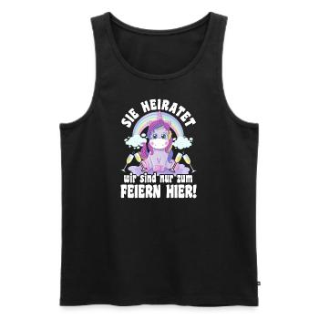 Sie Heiratet Braut Bride Polterabend Feiern JGA - Männer Premium Bio Tank Top - Schwarz - Vorne - Michal (187cm)