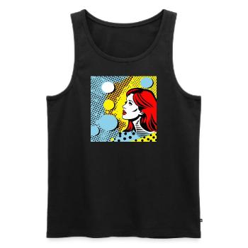Dot Diva - Männer Premium Bio Tank Top - Schwarz - Vorne - AI Model Male 178 light (178cm)