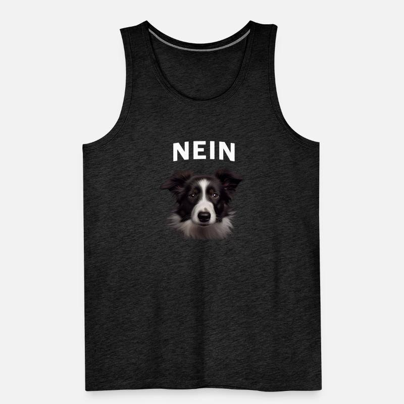 Statement Border Collie, Nö Fun, Einfach Nö, Nein Männer Premium Bio Tank Top