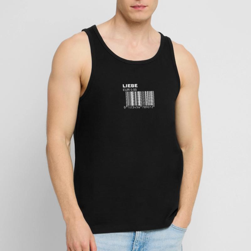 Liebe Barcode Strichcode Bar Code Trendy Statement Männer Premium Bio Tank Top