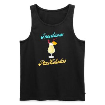 I need some Pina Colada geschenke trinken Party - Männer Premium Bio Tank Top - Schwarz - Vorne - Michal (187cm)