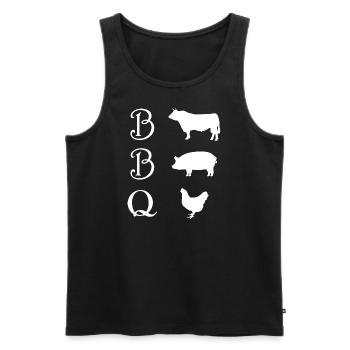 BBQ - Men's Premium Organic Tank Top - black - Front - AI Model Male 178 light (178cm)