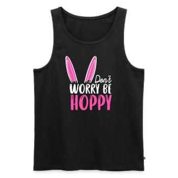 Don't Worry Be Hoppy - Männer Premium Bio Tank Top - Schwarz - Vorne - Michal (187cm)