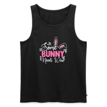 Some Bunny Needs Wine - Männer Premium Bio Tank Top - Schwarz - Vorne - Michal (187cm)
