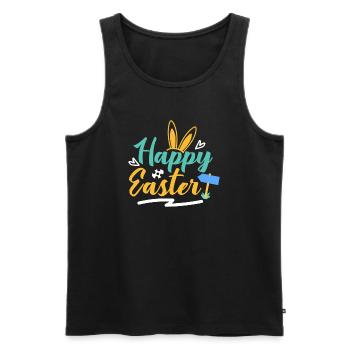 Happy Easter - Männer Premium Bio Tank Top - Schwarz - Vorne - AI Model Male 178 light (178cm)