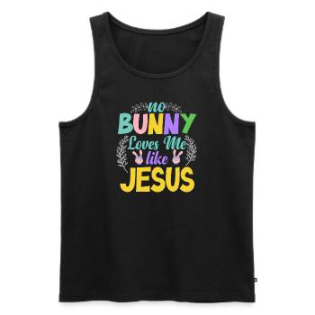 No Bunny Loves Me Like Jesus - Männer Premium Bio Tank Top - Schwarz - Vorne - Michal (187cm)