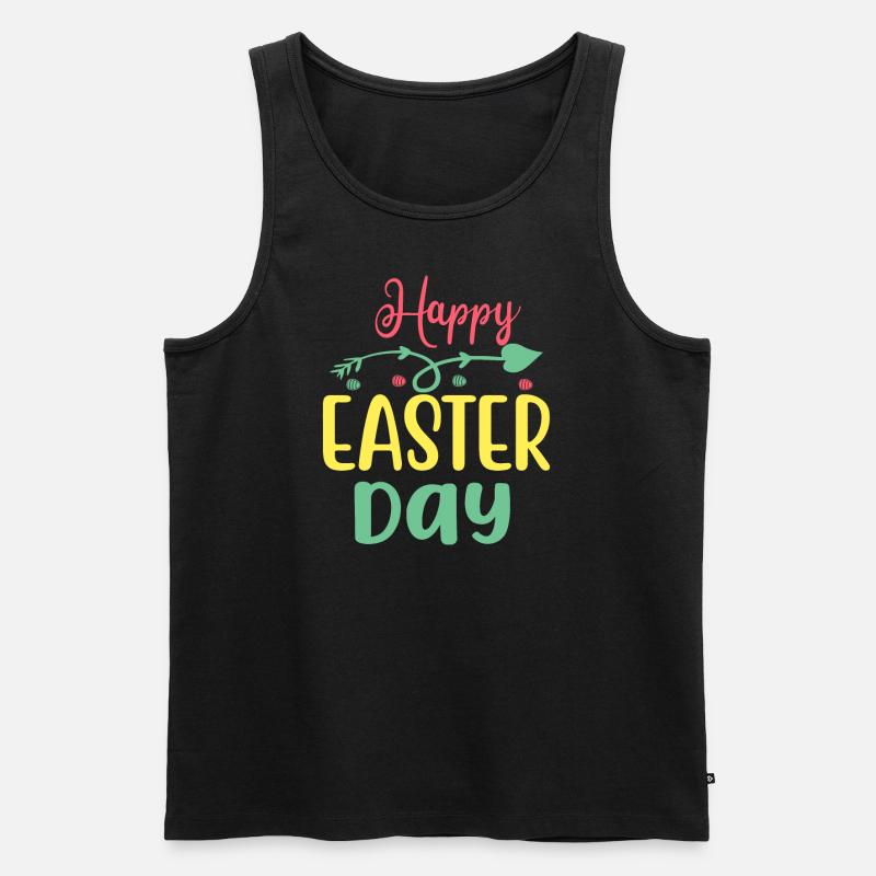 Happy Easter Day - Männer Premium Bio Tank Top - Schwarz