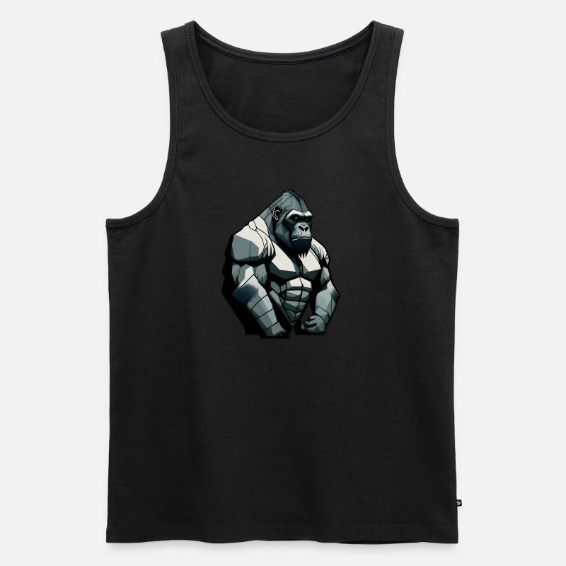 Gorilla mit einfachem Design - Männer Premium Bio Tank Top - Schwarz