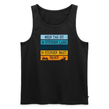 Mein tag ist 24 stunden lang aber 24 Stunden breit - Männer Premium Bio Tank Top - Schwarz - Vorne - Michal (187cm)