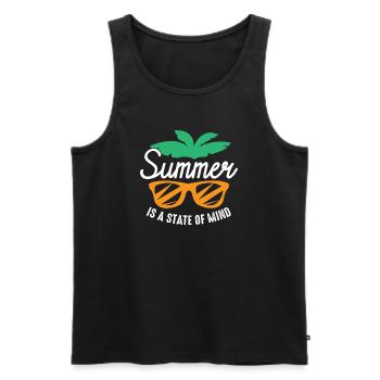 Sommer ist ein Geisteszustand - Männer Premium Bio Tank Top - Schwarz - Vorne - Michal (187cm)
