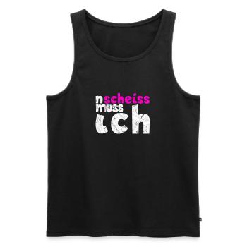 n scheiß muss ich tolle Sprüche für die Arbeit - Männer Premium Bio Tank Top - Schwarz - Vorne - AI Model Male 178 light (178cm)