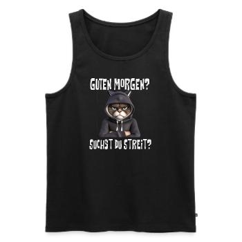 Good morning, Funny, Sarcastic Fun - Men's Premium Organic Tank Top - black - Front - Michal (187cm)