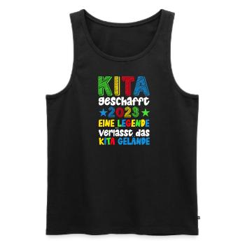 Abschluss Kita Abgänger Kita Absolvent 2022 Kinder - Männer Premium Bio Tank Top - Schwarz - Vorne - Michal (187cm)