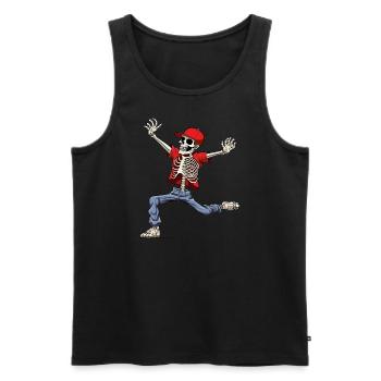 Tanzendes Skelett Hip-Hop - Männer Premium Bio Tank Top - Schwarz - Vorne - Michal (187cm)